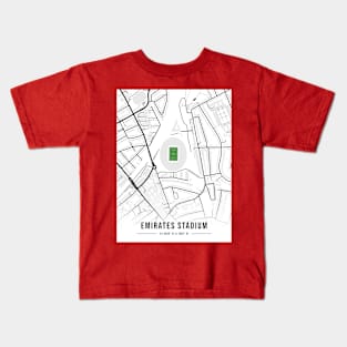 Emirates Stadium Map Design Kids T-Shirt